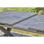 Paris Prix Ensemble Table De Jardin Extensible En Céramique & 6 Fauteuils "Floride" 180-240cm Gris Anthracite