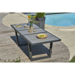 Paris Prix Ensemble Table De Jardin Extensible En Céramique & 6 Fauteuils "Olhos" 191-251cm Gris Anthracite