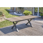 Paris Prix Ensemble Table De Jardin Extensible Imitation Bois & 6 Fauteuils "Floride" 180-240cm Gris Anthracite