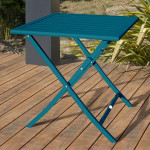 Paris Prix Ensemble Table De Jardin Pliante & 2 Chaises "Marius" 70cm Bleu Canard