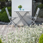 Paris Prix Ensemble Table De Jardin Pliante & 2 Chaises "Marius" 70cm Gris