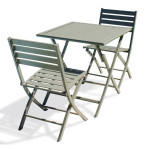 paris prix Ensemble Table de Jardin Pliante & 2 Chaises "Marius" 70cm Kaki