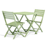 paris prix Ensemble Table de Jardin Pliante & 2 Chaises "Marius" 70cm Vert Lagune