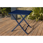 Paris Prix Ensemble Table De Jardin Pliante & 2 Chaises "Marius" 70cm Bleu Marine