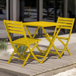 Paris Prix Ensemble Table De Jardin Pliante & 2 Chaises "Marius" 70cm Moutarde