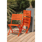 Paris Prix Ensemble Table De Jardin Pliante & 2 Chaises "Marius" 70cm Orange