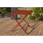 Paris Prix Ensemble Table De Jardin Pliante & 2 Chaises "Marius" 70cm Terracotta