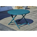 Paris Prix Ensemble Table De Jardin Pliante & 4 Chaises "Marius" 110cm Bleu Canard