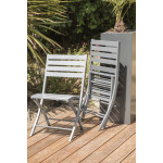 Paris Prix Ensemble Table De Jardin Pliante & 4 Chaises "Marius" 110cm Gris