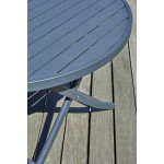 Paris Prix Ensemble Table De Jardin Pliante & 4 Chaises "Marius" 110cm Gris Anthracite