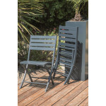 Paris Prix Ensemble Table De Jardin Pliante & 4 Chaises "Marius" 110cm Gris Anthracite