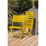 Paris Prix Ensemble Table De Jardin Pliante & 4 Chaises "Marius" 110cm Moutarde