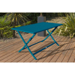 Paris Prix Ensemble Table De Jardin Pliante & 4 Chaises "Marius" 140cm Bleu Canard