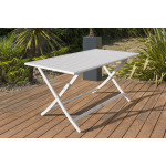 Paris Prix Ensemble Table De Jardin Pliante & 4 Chaises "Marius" 140cm Gris