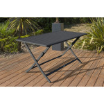 Paris Prix Ensemble Table De Jardin Pliante & 4 Chaises "Marius" 140cm Gris Anthracite
