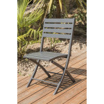 Paris Prix Ensemble Table De Jardin Pliante & 4 Chaises "Marius" 140cm Gris Anthracite