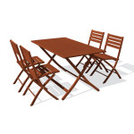 Paris Prix Ensemble Table De Jardin Pliante & 4 Chaises "Marius" 140cm Terracotta