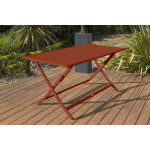 Paris Prix Ensemble Table De Jardin Pliante & 4 Chaises "Marius" 140cm Terracotta