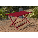 Paris Prix Ensemble Table De Jardin Pliante & 4 Chaises "Marius" 140cm Rouge Carmin