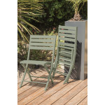 Paris Prix Ensemble Table De Jardin Pliante & 4 Chaises "Marius" 140cm Kaki
