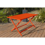 Paris Prix Ensemble Table De Jardin Pliante & 4 Chaises "Marius" 140cm Orange
