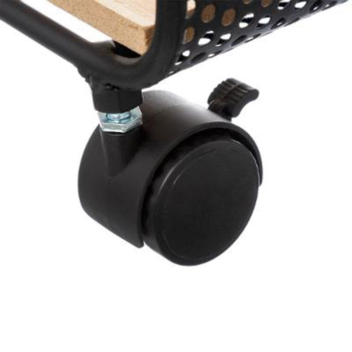 Paris Prix Étagère 2 Niveaux Sur Roulettes "Brio" 51cm Noir