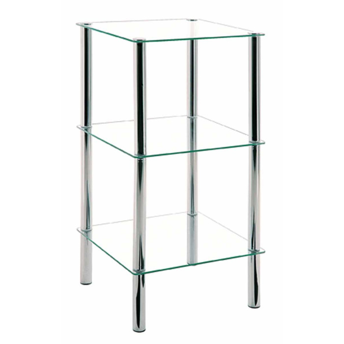 Paris Prix Étagère 3 Niveaux Carrée "Eliot" 77cm Transparent