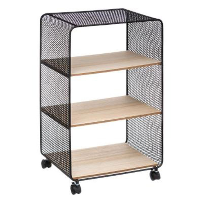 Paris Prix Étagère 3 Niveaux Sur Roulettes "Brio" 73cm Noir