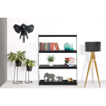 Paris Prix Étagère 4 Niveaux "Elementary" 113cm Noir Brillant