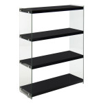 paris prix Étagère 4 Niveaux "Elementary" 113cm Noir Brillant