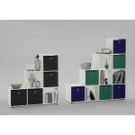 Paris Prix Étagère 6 Cases Design "Gaman" 108cm Blanc