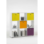 Paris Prix Étagère 9 Cases Design "Gaman" 108cm Blanc