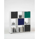 Paris Prix Étagère 9 Cases Design "Gaman" 108cm Blanc