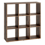 Paris Prix Étagère 9 Cases Design "Gaman" 108cm Chêne Foncé