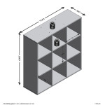 Paris Prix Étagère 9 Cases Design "Gaman" 108cm Chêne Foncé