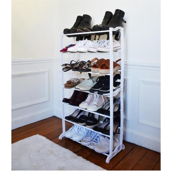 Paris Prix Étagère à Chaussures "21 Paires" 96cm Blanc