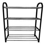 paris prix Étagère à Chaussures "4 Niveaux" 62cm Noir