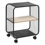 paris prix Étagère à Roulettes 2 Niveaux "Bert" 53cm Noir