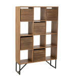 Paris Prix Étagère Avec Tiroirs En Bois "Teck" 158cm Naturel