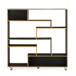 paris prix Étagère Bibliothèque Design "Southbury" 143cm Chêne & Noir