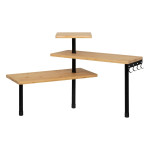 Paris Prix Étagère D'Angle De Cuisine 3 Niveaux "Bambou" 43cm Naturel & Noir