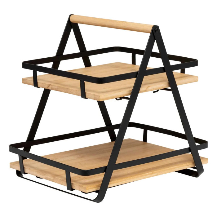 Paris Prix Étagère De Cuisine 2 Niveaux En Bambou "Ordera" 30cm Naturel & Noir