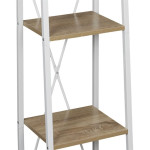 Paris Prix Étagère Déco 4 Niveaux "Bois & Métal" 148cm Blanc