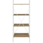 Paris Prix Étagère Déco "Bois & Métal" 148cm Blanc & Naturel