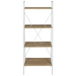 paris prix Étagère Déco "Bois & Métal" 148cm Blanc & Naturel