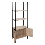 Paris Prix Étagère Design 2 Portes "Aliaj" 176cm Naturel & Noir