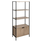 paris prix Étagère Design 2 Portes "Aliaj" 176cm Naturel & Noir