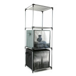 Paris Prix Étagère Design 3 Casiers "Mondo" 102cm Gris