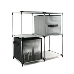 Paris Prix Étagère Design 4 Casiers "Mondo" 70cm Gris
