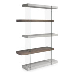 paris prix Étagère Design 4 Niveaux "Loni" 140cm Naturel & Gris